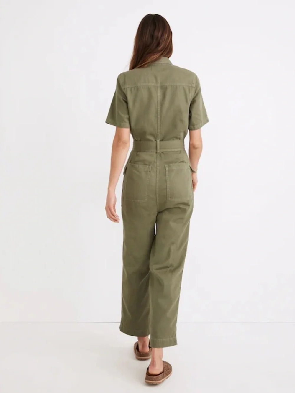 Madewell Olive Green Utility Belted Jumpsuit